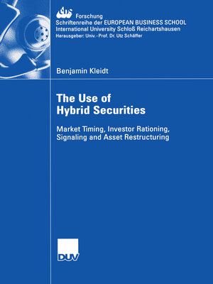 cover image of The Use of Hybrid Securities